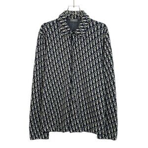 Dior Mens Monogram Print Long Sleeve Shirt S 100% Cotton Made In Italy